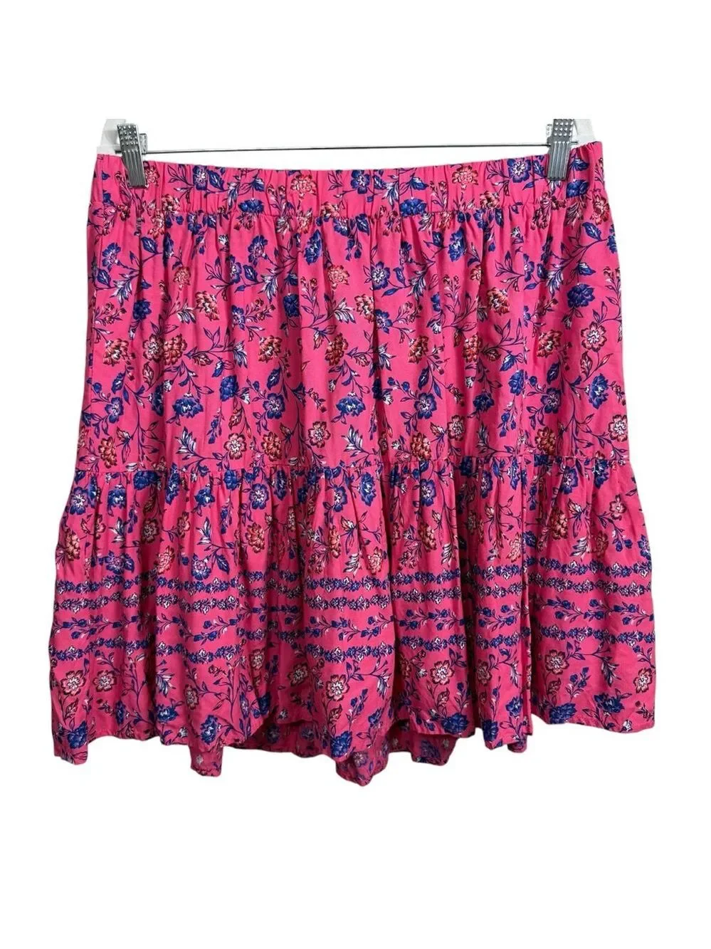 Lane‎ Bryant Pink Floral Drop Waist Skirt Size 14/16 Boho Rayon
